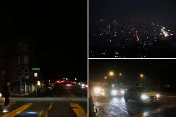 இருளில் மூழ்கிய சான் பிரான்சிஸ்கோ - நடு வீதியில் ஒளிர்ந்த கார்கள்!